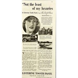 Listerine Tooth Paste "Not the Least of My Luxuries" Vintage Print Ad 1936